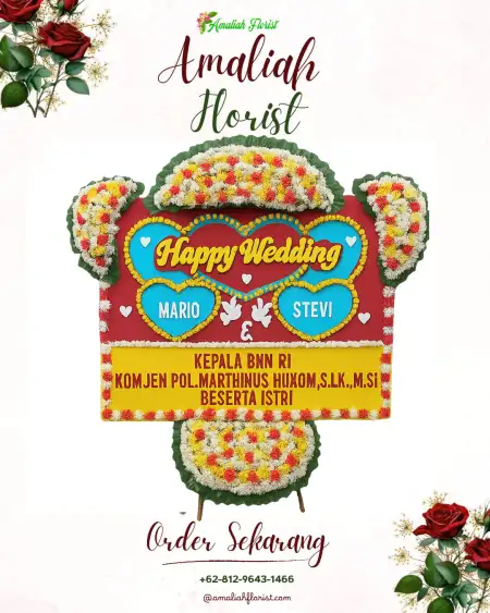Papan Bunga Pernikahan Nipah Kuning